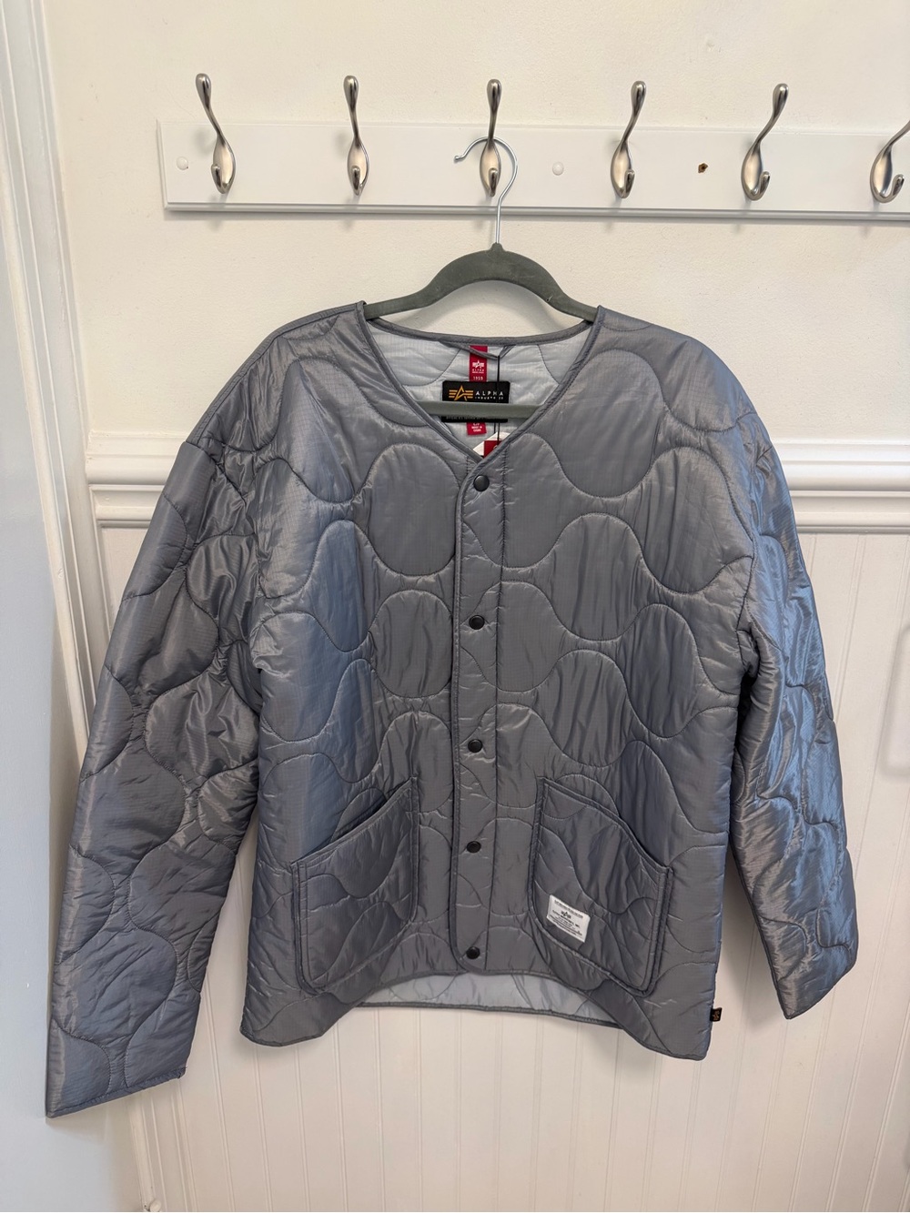 Alpha Industries Lightweight Quilted Liner Jacket - Silver Gray